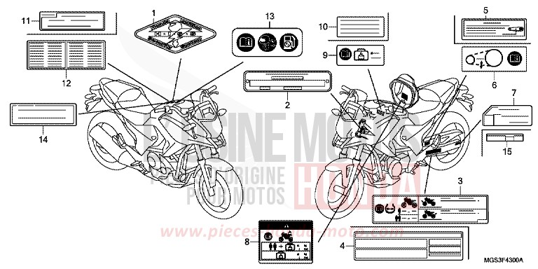 CAUTION LABEL for NC700X ABS DARKNESS BLACK METALLIC (NH463) from 2012